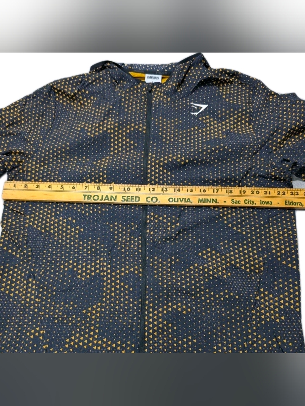 Title: Gymshark Sport Windbreaker Jacket Men's L Black Turmeric Triangle EUC - Picture 13 of 16